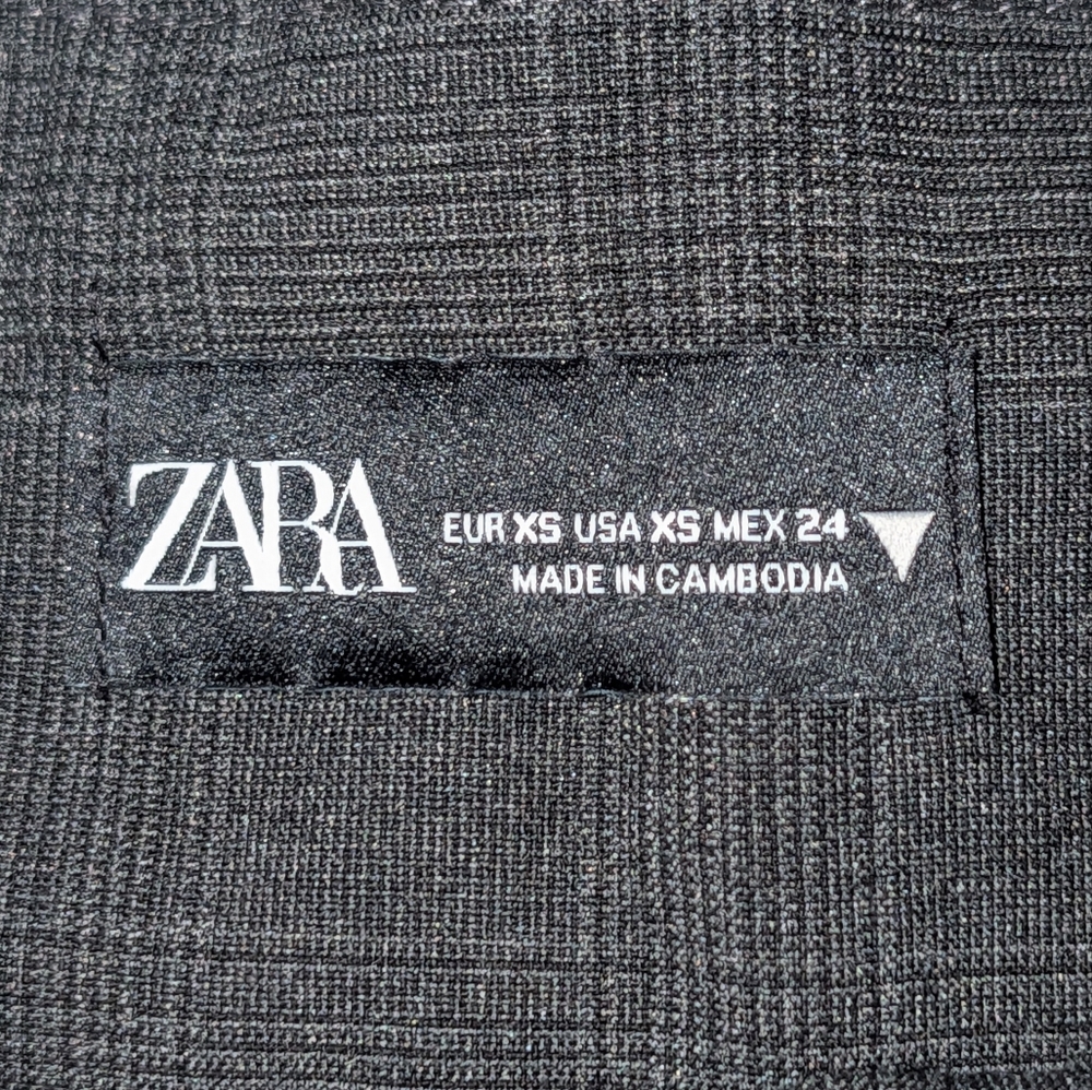 ZARA Pleated Dark Grey Pleated Skort Built In Belt Schoolgirl - Picture 4 of 4
